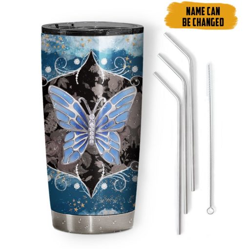 Gearhumans 3D Butterfly Jewelry Custom Name Tumbler - Image 2