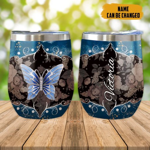 Gearhumans 3D Butterfly Jewelry Custom Name Tumbler - Image 8