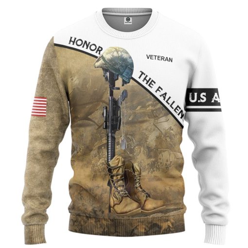 Gearhumans 3D Honor The Fallen Custom Tshirt Hoodie Apparel - Image 2