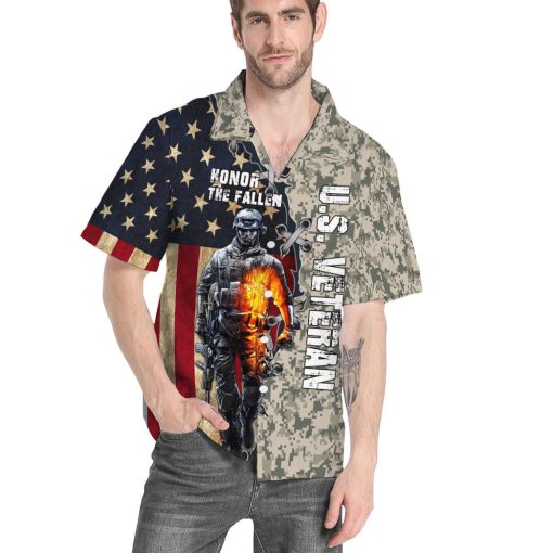 Gearhumans 3D Memorial Day Veteran Honor The Fallen Custom Hawaiian Shirt - Image 4