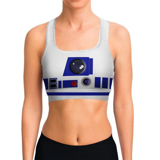 Gearhumans 3D S.W R2 D2 Custom Sport Bra - Image 5