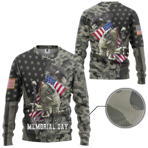Gearhumans 3D Honor The Fallen Memorial Day Custom Tshirt Hoodie Apparel - Image 6