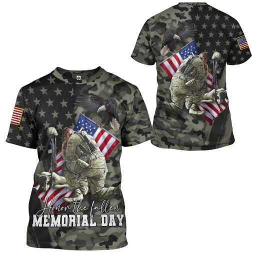 Gearhumans 3D Honor The Fallen Memorial Day Custom Tshirt Hoodie Apparel - Image 7