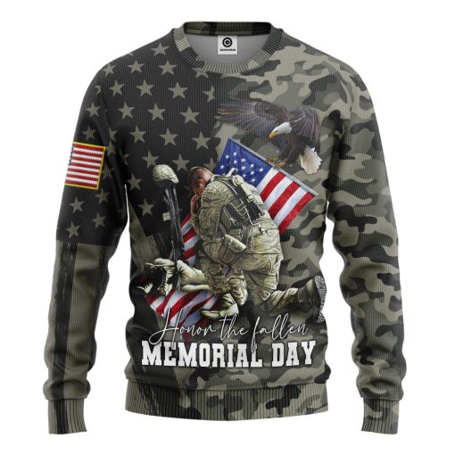 Gearhumans 3D Honor The Fallen Memorial Day Custom Tshirt Hoodie Apparel - Image 2