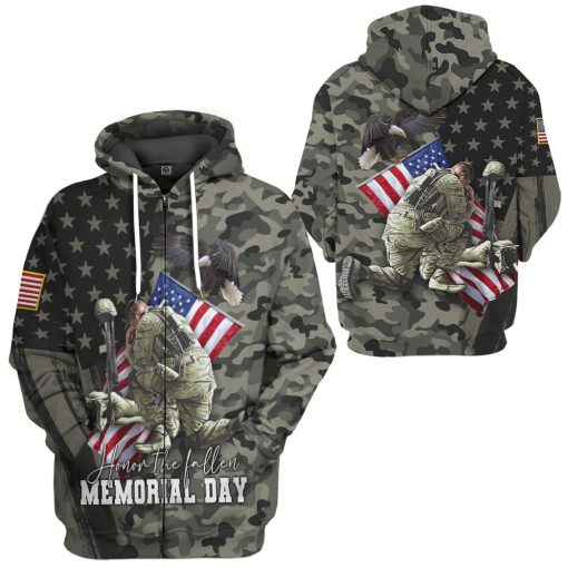 Gearhumans 3D Honor The Fallen Memorial Day Custom Tshirt Hoodie Apparel - Image 8