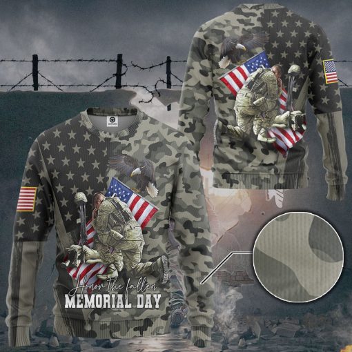 Gearhumans 3D Honor The Fallen Memorial Day Custom Tshirt Hoodie Apparel - Image 10