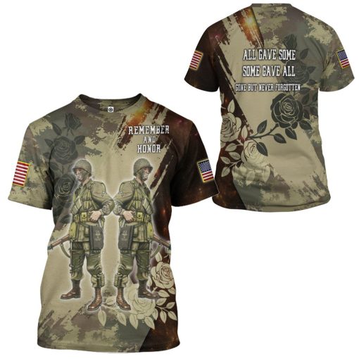 Gearhumans 3D Memorial Day Remember And Honor The Heroes Custom Tshirt Hoodie Apparel - Image 7