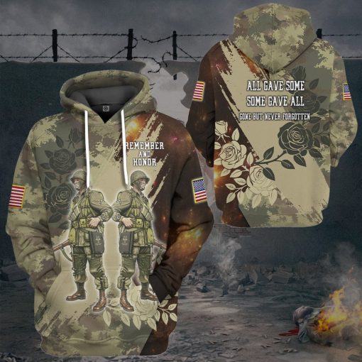 Gearhumans 3D Memorial Day Remember And Honor The Heroes Custom Tshirt Hoodie Apparel - Image 9