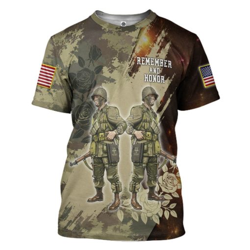 Gearhumans 3D Memorial Day Remember And Honor The Heroes Custom Tshirt Hoodie Apparel - Image 3