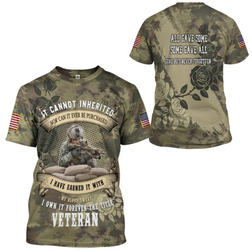 Gearhumans 3D Memorial Day It Cannot Be Inherited Custom Tshirt Hoodie Apparel - Image 7