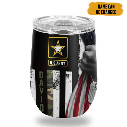 Gearhumans 3D U.S.Army Dad Veteran Fathers Day Custom Name Tumbler - Image 5