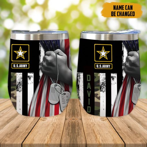 Gearhumans 3D U.S.Army Dad Veteran Fathers Day Custom Name Tumbler - Image 7