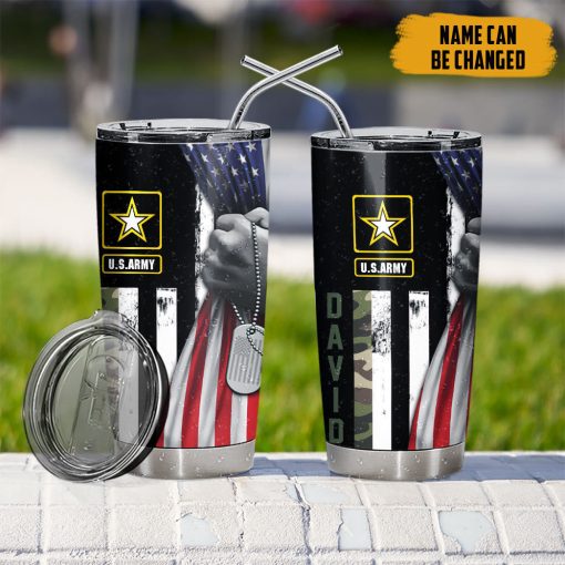 Gearhumans 3D U.S.Army Dad Veteran Fathers Day Custom Name Tumbler - Image 8