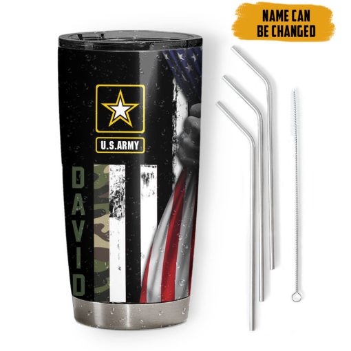 Gearhumans 3D U.S.Army Dad Veteran Fathers Day Custom Name Tumbler - Image 2