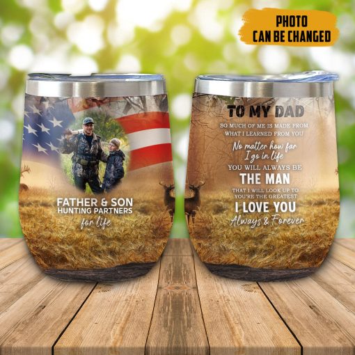 Gearhumans 3D Gift For Father's Day From Son I Love You Always & Forever Custom Photo Tumbler - Image 17