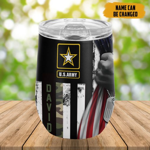 Gearhumans 3D U.S.Army Dad Veteran Fathers Day Custom Name Tumbler - Image 9