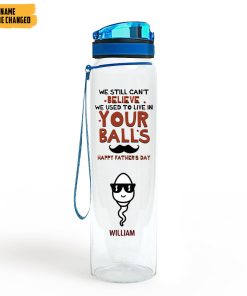 Gearhumans 3D Father's Day We Used To Live In Your Balls Custom Name Water Bottle