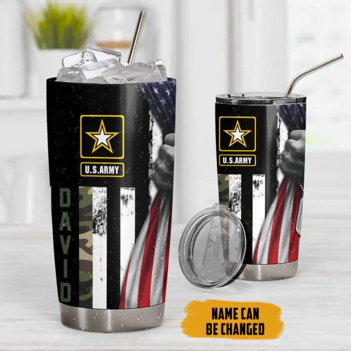 Gearhumans 3D U.S.Army Dad Veteran Fathers Day Custom Name Tumbler - Image 10