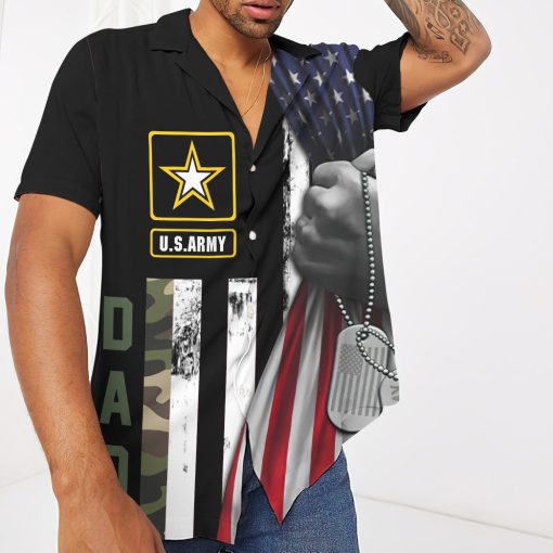 Gearhumans 3D U.S.Army Dad Veteran Fathers Day Custom Hawaiian Shirt - Image 3