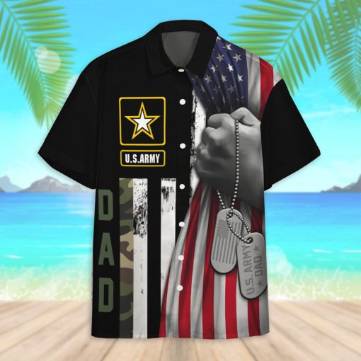 Gearhumans 3D U.S.Army Dad Veteran Fathers Day Custom Hawaiian Shirt - Image 7