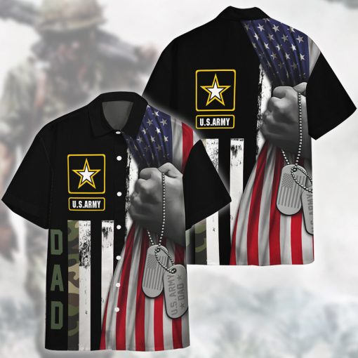 Gearhumans 3D U.S.Army Dad Veteran Fathers Day Custom Hawaiian Shirt - Image 6