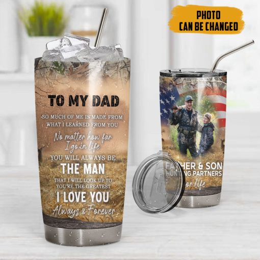 Gearhumans 3D Gift For Father's Day From Son I Love You Always & Forever Custom Photo Tumbler - Image 13