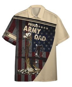 Gearhumans 3D Proud Army Dad Veteran Fathers Day Custom Hawaiian Shirt