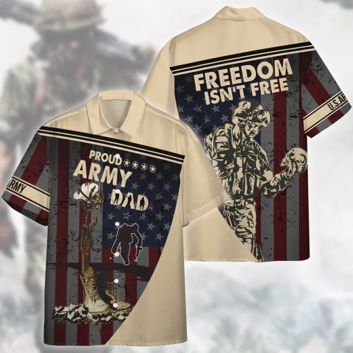 Gearhumans 3D Proud Army Dad Veteran Fathers Day Custom Hawaiian Shirt - Image 6
