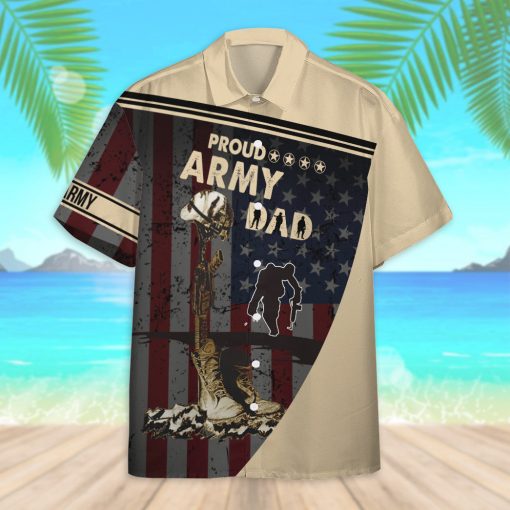 Gearhumans 3D Proud Army Dad Veteran Fathers Day Custom Hawaiian Shirt - Image 7