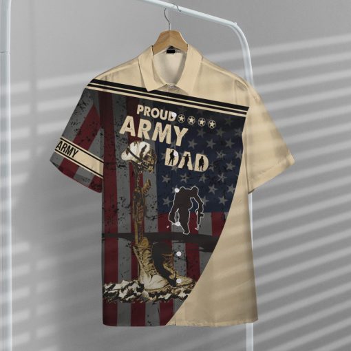 Gearhumans 3D Proud Army Dad Veteran Fathers Day Custom Hawaiian Shirt - Image 8