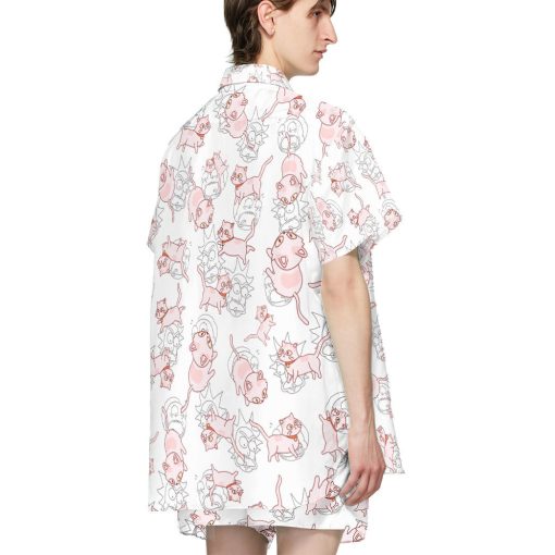 Gearhumans 3D Rick & Morty Cat Custom Hawaiian Shirt