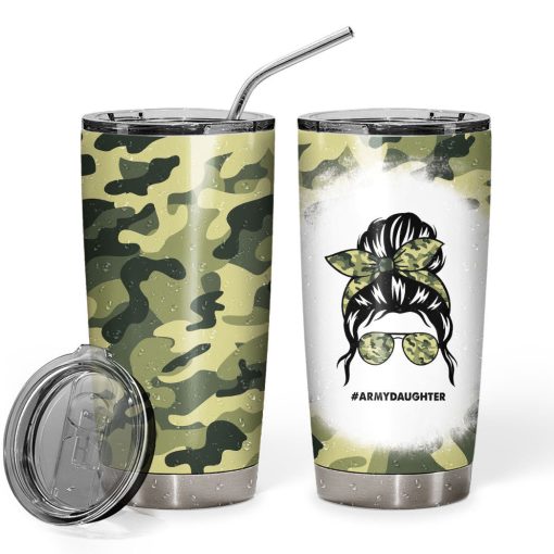 Gearhumans 3D Army Daughter Fathers Day Custom Tumbler - Image 4