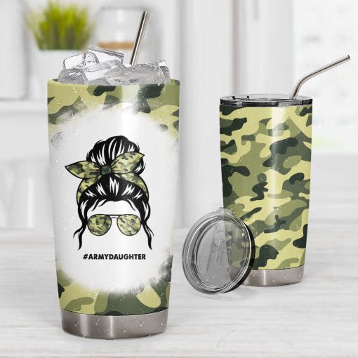 Gearhumans 3D Army Daughter Fathers Day Custom Tumbler - Image 9