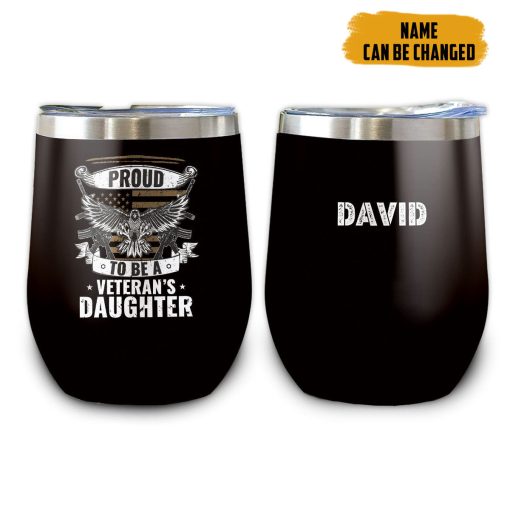Gearhumans 3D Proud To Be A Veterans Daughter Fathers Day Custom Name Tumbler - Image 5