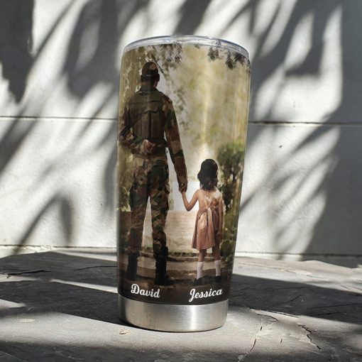 Gearhumans 3D Veterans Daughter Fathers Day Custom Name Tumbler - Image 6
