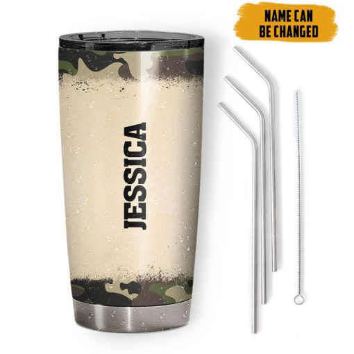 Gearhumans 3D Veteran Daughter Fathers Day Custom Name Tumbler - Image 2