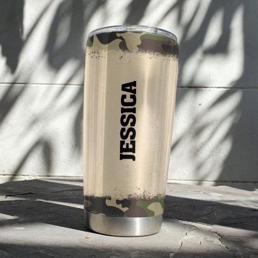 Gearhumans 3D Veteran Daughter Fathers Day Custom Name Tumbler - Image 11