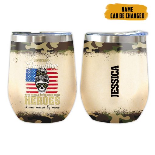 Gearhumans 3D Veteran Daughter Fathers Day Custom Name Tumbler - Image 6