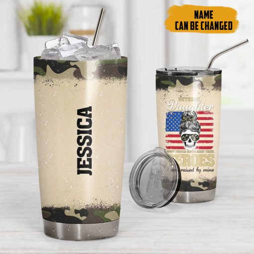 Gearhumans 3D Veteran Daughter Fathers Day Custom Name Tumbler - Image 7
