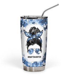 Gearhumans 3D Navy Daughter Fathers Day Custom Tumbler