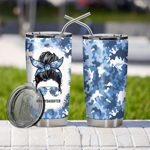 Gearhumans 3D Navy Daughter Fathers Day Custom Tumbler - Image 8