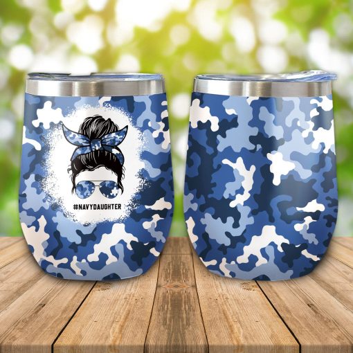 Gearhumans 3D Navy Daughter Fathers Day Custom Tumbler - Image 9