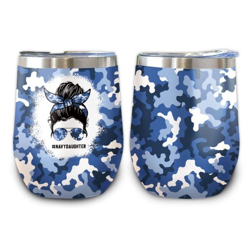 Gearhumans 3D Navy Daughter Fathers Day Custom Tumbler - Image 5