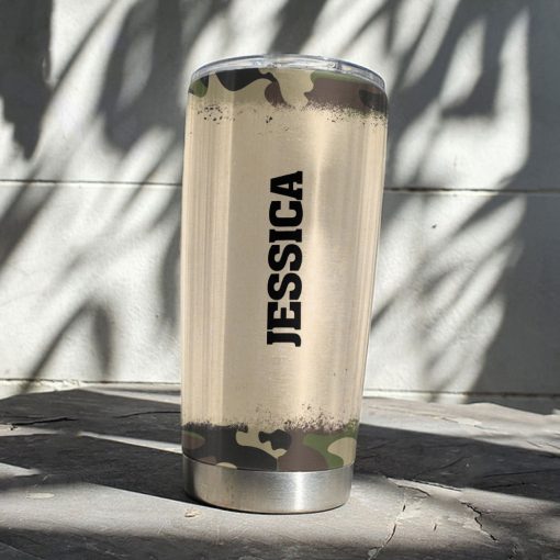 Gearhumans 3D Veterans Daughter Fathers Day Custom Name Tumbler