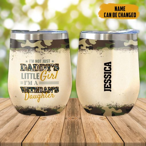 Gearhumans 3D Veterans Daughter Fathers Day Custom Name Tumbler