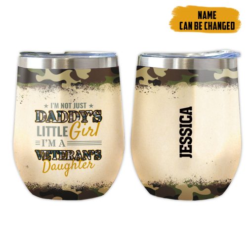 Gearhumans 3D Veterans Daughter Fathers Day Custom Name Tumbler