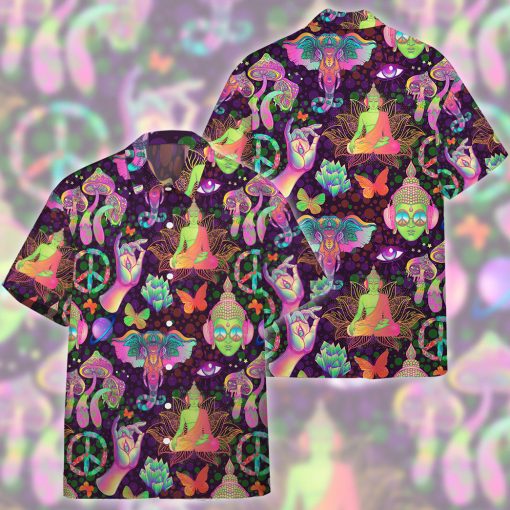 Gearhumans 3D Hippie Custom Hawaii Shirt - Image 6