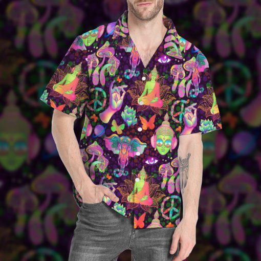 Gearhumans 3D Hippie Custom Hawaii Shirt - Image 5