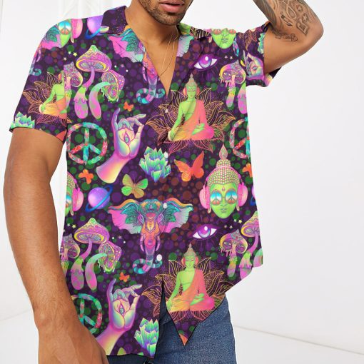 Gearhumans 3D Hippie Custom Hawaii Shirt - Image 3