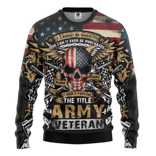 Gearhumans 3D The Title Army Veteran Custom Hoodie Tshirt Apparel - Image 7